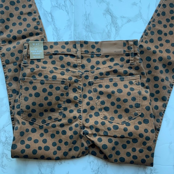Madewell 10” High Rise Skinny Polka Dot Jeans - Picture 4 of 11